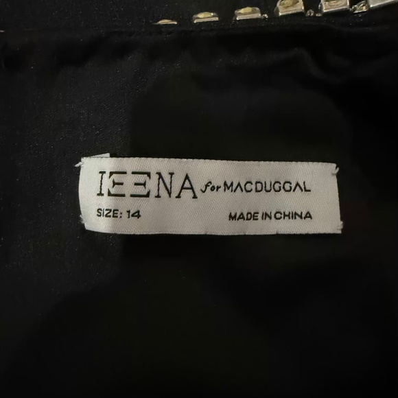 Ieena For Mac Duggal Beaded High Neck Gown Black Size 14 - Picture 9 of 16